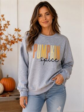 Fall Pumpkin Spice Crewneck Sweatshirt Size S